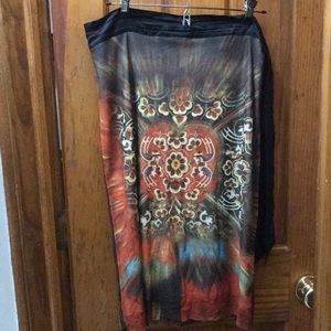 Vividness Tam Sheer Overlay Knee Length Skirt